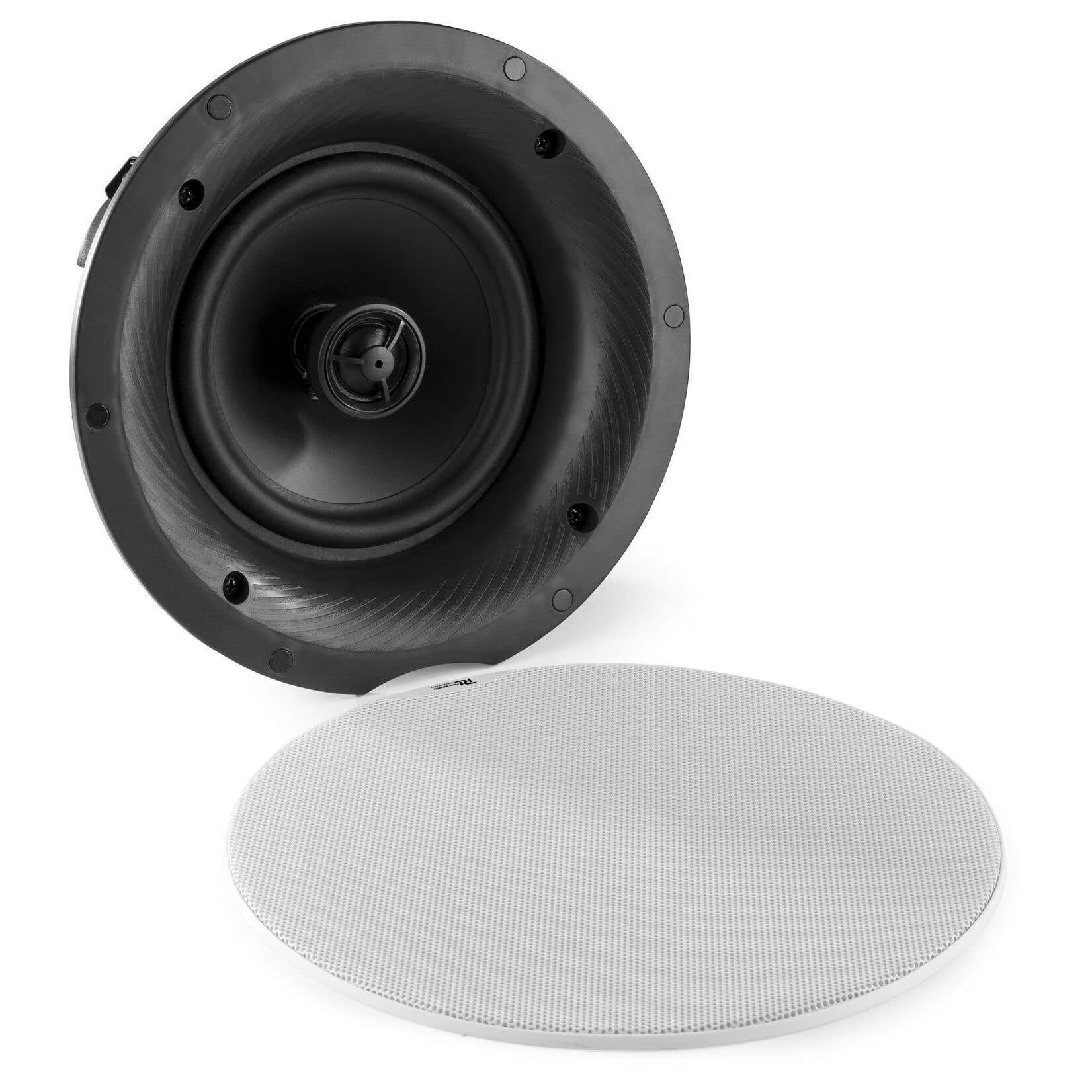 Power Dynamics FCS5 Altavoz empotrable de Techo de bajo Perfil 100 voltios, 8 ohmios y 80 w, empotrable de Techo Plano, Altavoces para Sistema de 100 V, bafle de 5 Pulgadas, Blanco