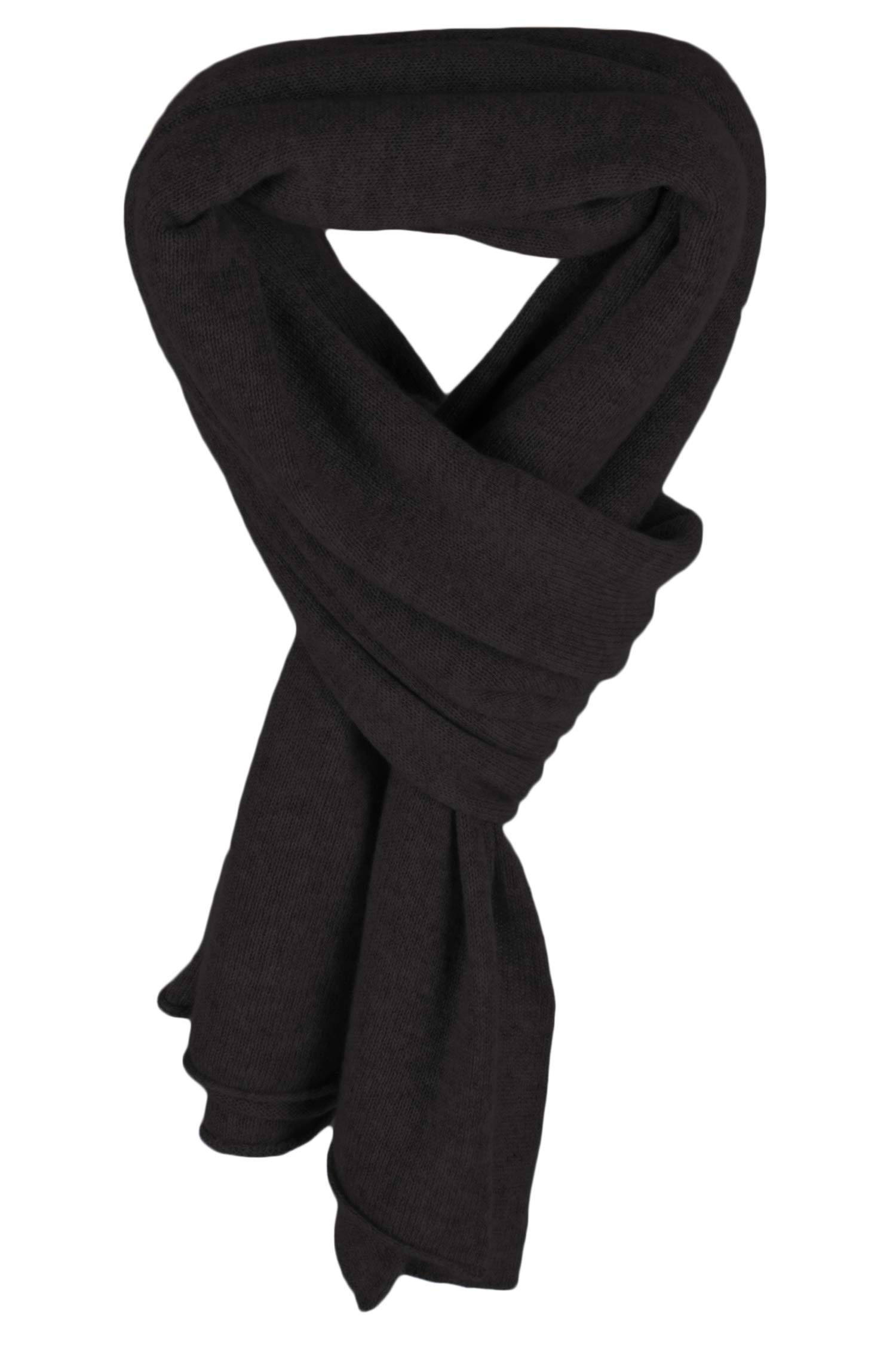 Love Cashmere Bufanda de cachemira 100% para mujer - gris carbón - hecho en Escocia, gris, talla única