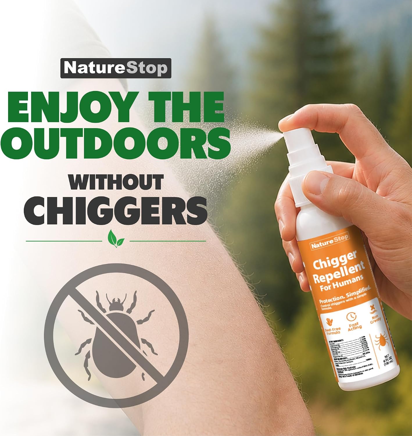 NatureStop Chigger Repellent Spray for Humans (6 oz)
