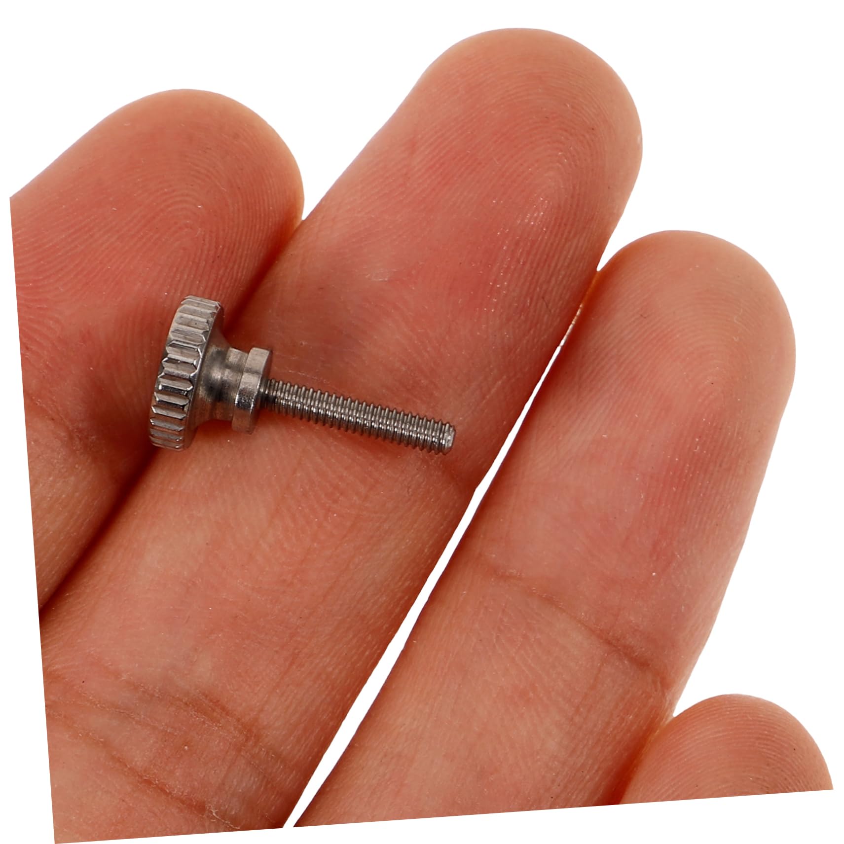 KALLORY 5pcs Mirror Screws Fasteners Hand Twist Stainless Steel Knurled Surface Drywall Screws