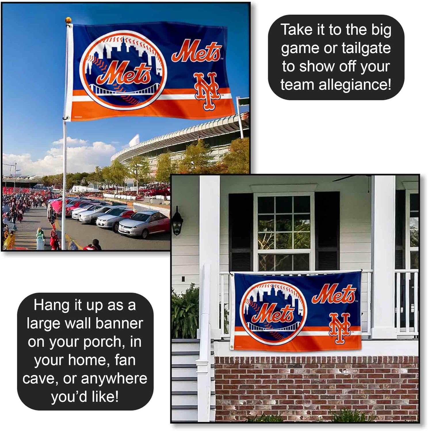 WinCraft New York Mets Logo Insignia 3x5 Foot Grommet Banner Flag - Image 4