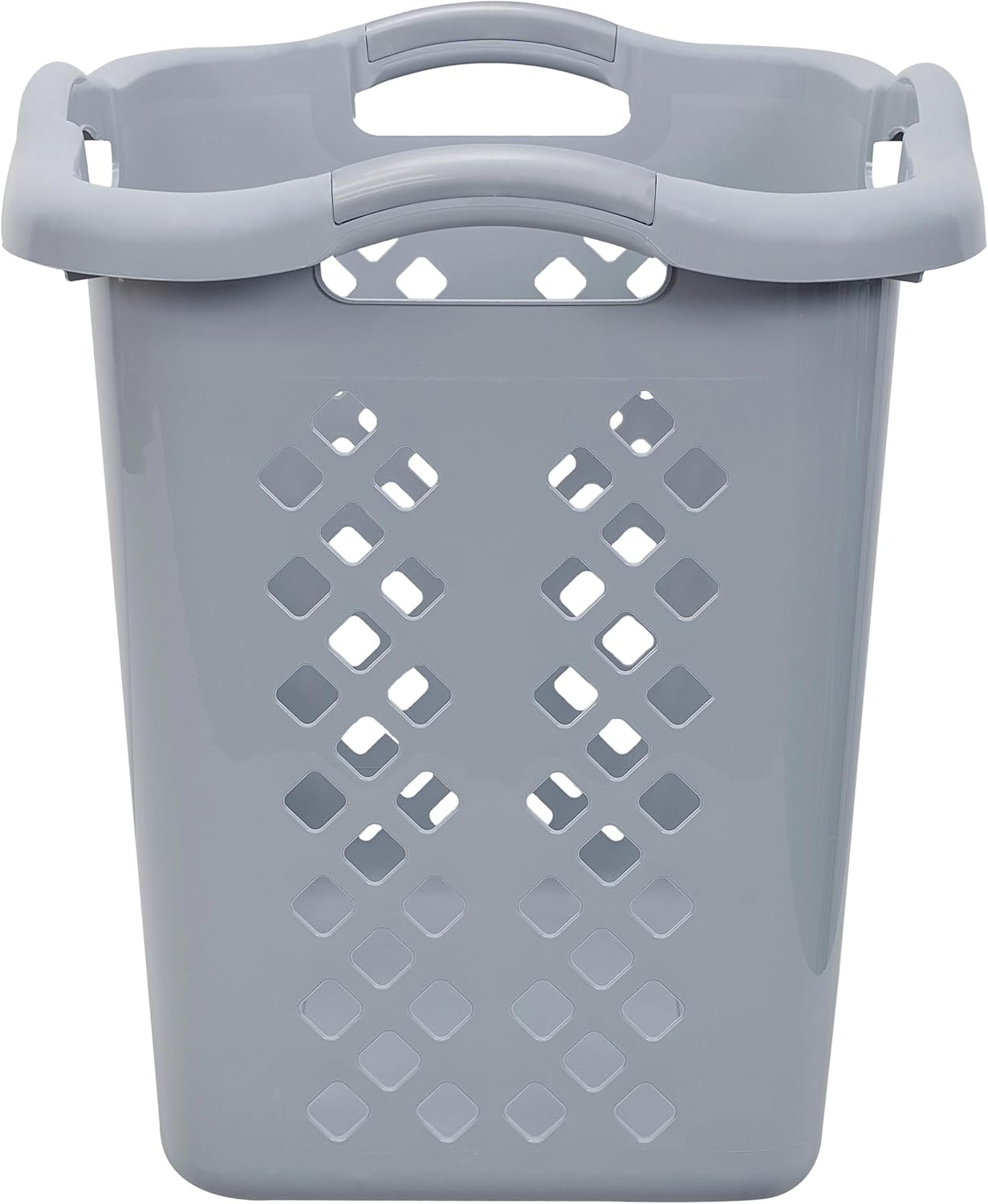 Laundry Hamper Basket with Diamond Pattern, 2 Bushel Capacity, Black, 21.6 x 17 x 18.9 inches (2, Cement)