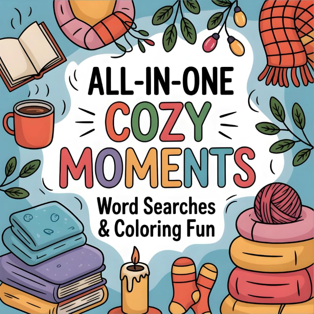 All in One Cozy Moments: Word Searches And Coloring Fun: A Cute & Cozy Word Search Coloring Book for Teens, Adults, and Seniors To Relax and Unwind