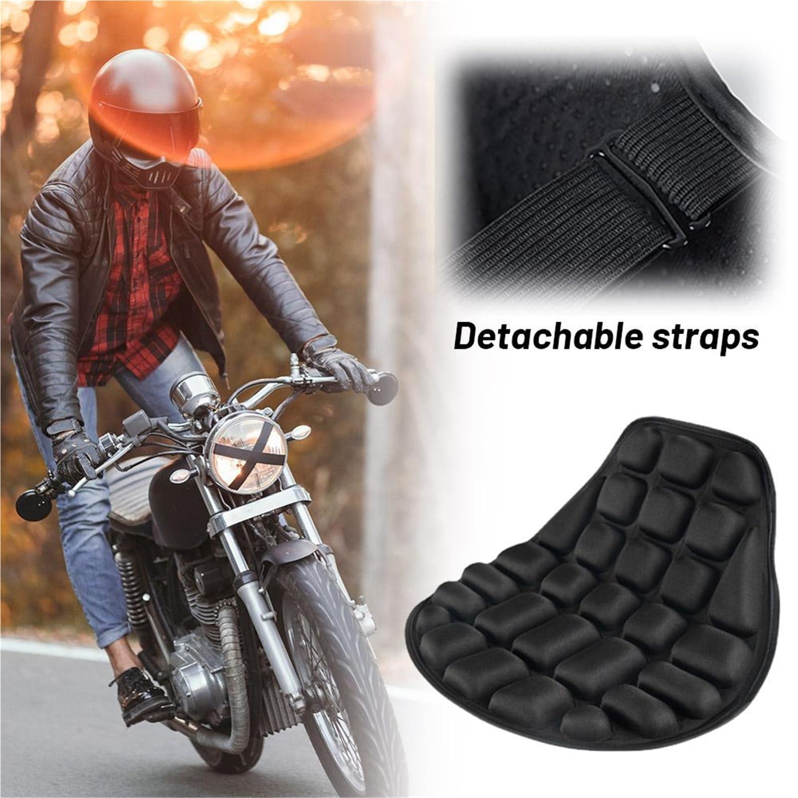 1 Cuscino Per Sella Moto Universale In Gel Comfort