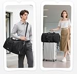 Convertible 2-in-1 Sacs de vêtements pour le voyage, Femmes Hommes Porter sur sac de vêtements avec compartiment de chaussures, Sac de costume suspendu, 48L, noir