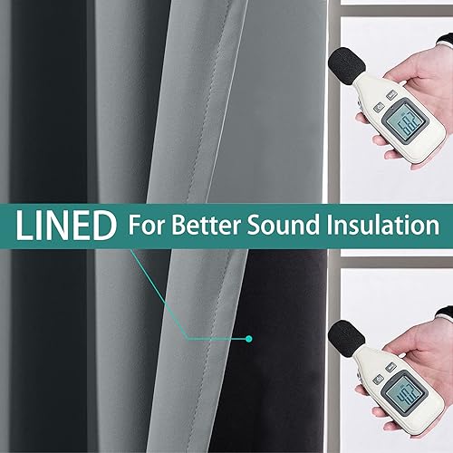 Miniatura 4 de Yakamok - Cortinas 100% opacas para dormitorio, bloqueo de luz, aislamiento térmico, reducción de ruido, cortinas opacas (62 pulgadas de ancho x 63