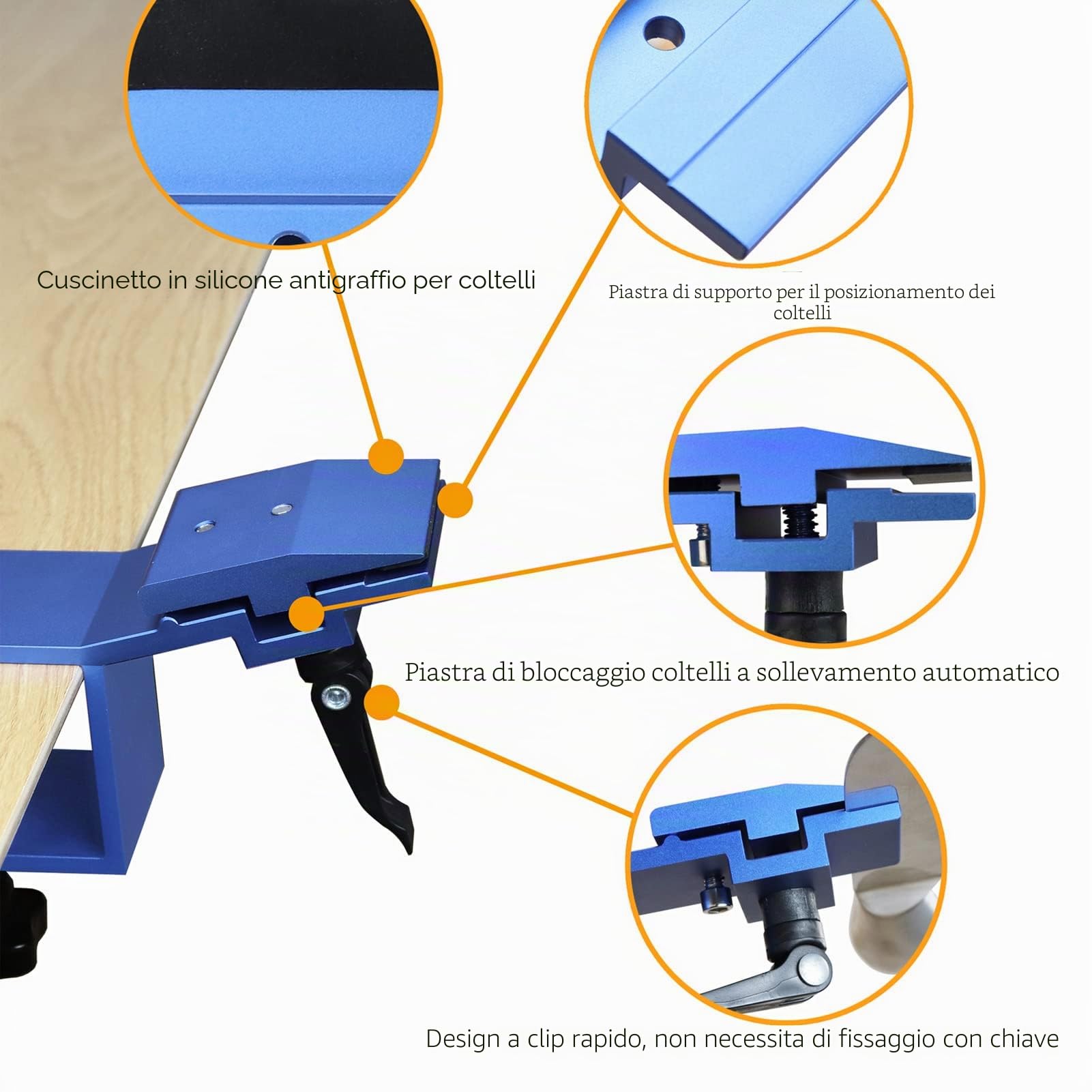 Affilacoltelli professionale ad angolo fisso, kit di affilatura a serraggio rapido per uso domestico, include 6 pietre per affilatura.
