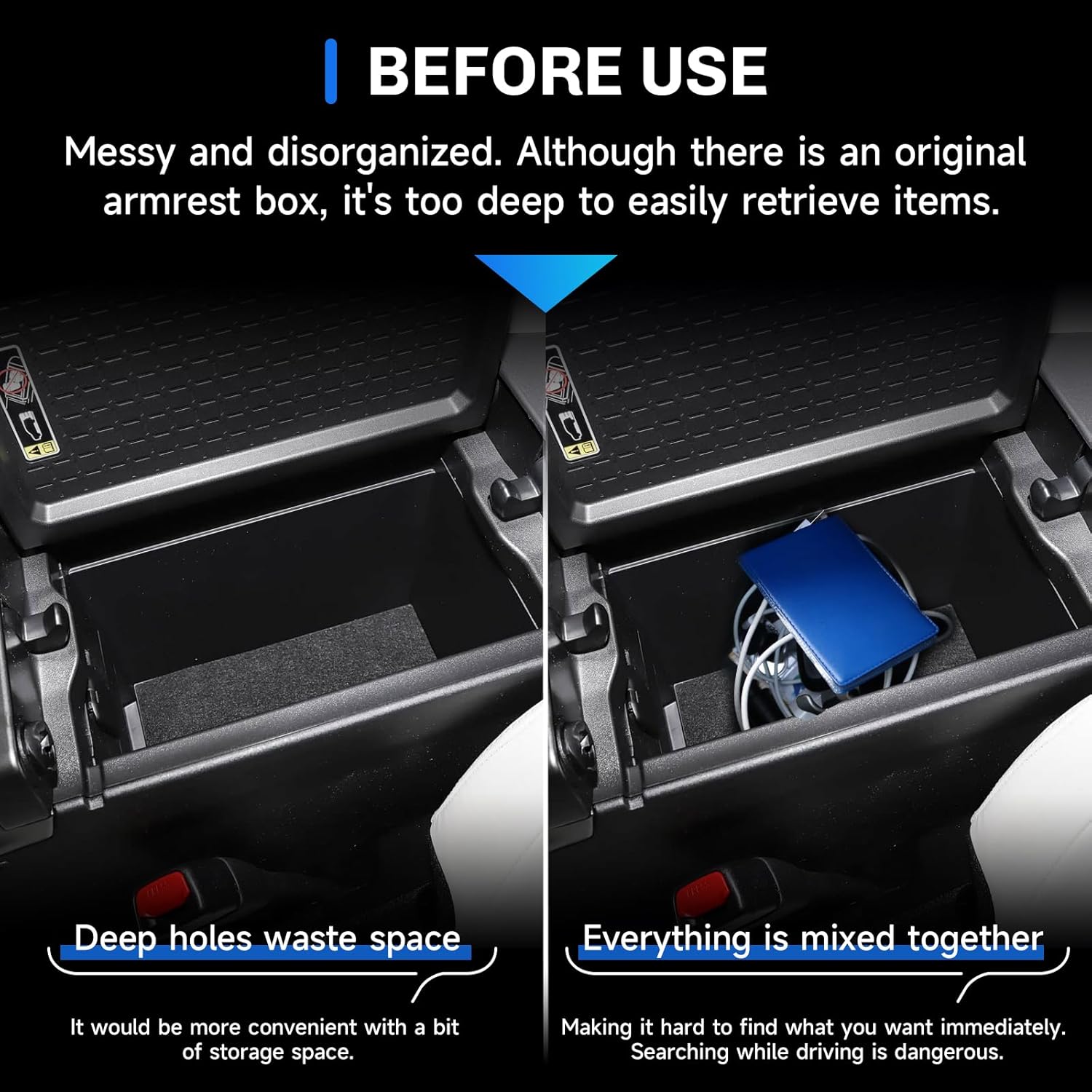 SXCY for 2026 Toyota RAV4 Center Console Organizer [Innovative Pull-Out Design] for 2026 Toyota RAV4 Accessories for 2026 Toyota RAV4 Console Organizer Armrest Console Tray