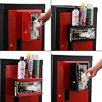 Vista 17 de EMENTOL Magnetic Glove/Tissue Dispenser Holder, Red Glove Dispenser Wall Mount, Mount onto Tool Box or in Workshops