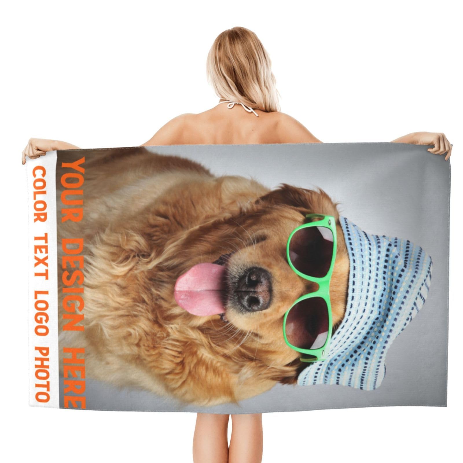 Serviette de plage personnalisée absorbante en microfibre douce
