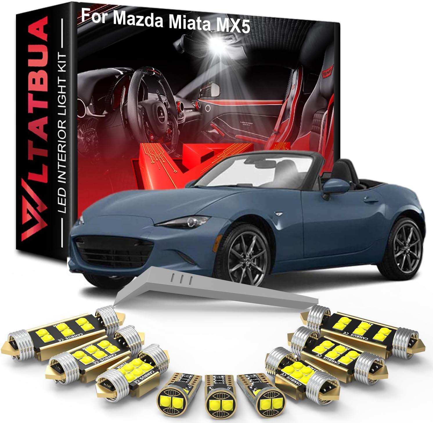LED Interior Light Kit Replacement for Mazda Miata MX-5 MX5 1998 to 2006 2007 2008 2009 2010 2011 2012 2013 2014 2015 2016 2017 2018 2019 2020 2021 2022 2023 2024
