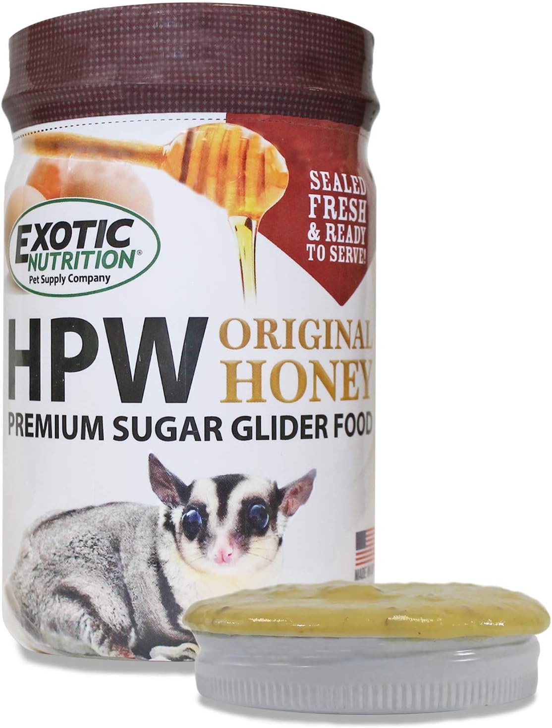 Exotic Nutrition Sugar Glider HPW Diet Jar - High Protein Healthy Natural No Mess Food for Sugar Gliders - High Protein Wombaroo Diet (Original)