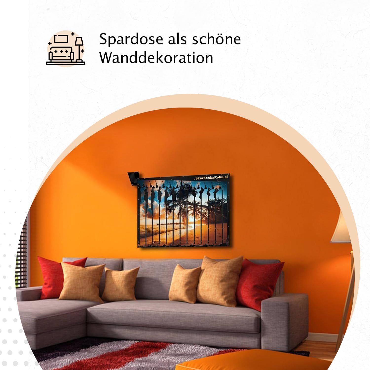 Cashwall Jackpot-Effekt Spardose: Personalisiert mit Bild | spardose nicht zum öffnen, zum aufhängen, 2 Euro geld sparen challenge, groß xxl spardose für erwachsene & kinder, sparbox
