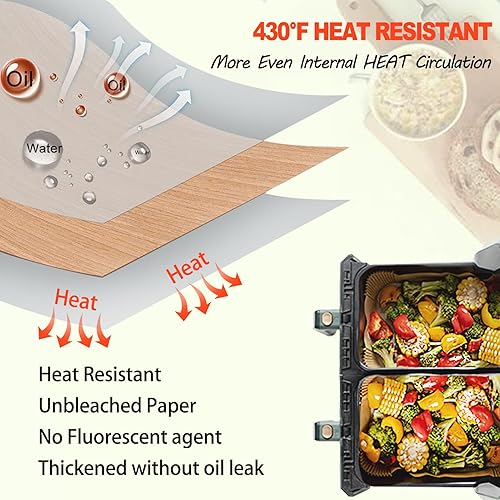 Miniatura 6 de Forros desechables para freidora de aire Ninja Foodi, forros desechables para freidora de aire Ninja, forros de papel pergamino para freidora de