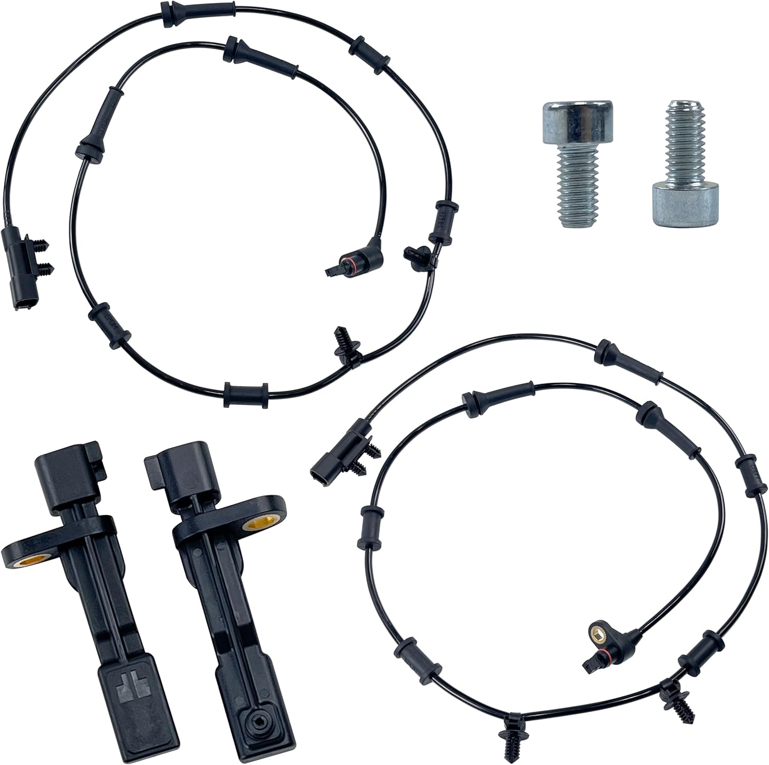 4-Pack ABS Wheel Speed Sensor Set Compatible with Jeep Wrangler JK 2007-2018 | Replaces 68003281AC, 52125003AA & Other OE Numbers
