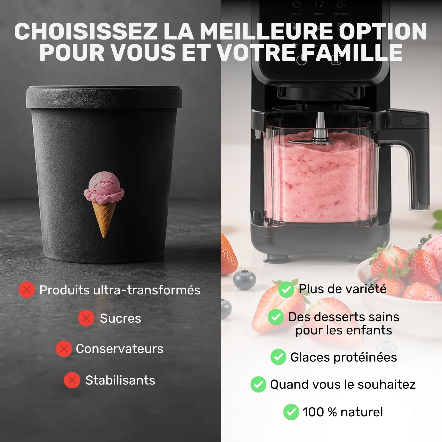 Taurus Sorbetière électrique Gelato Flow avec 12 programmes et 3 récipients | Transformez des ingrédients naturels en glaces crémeuses, sorbets et desserts glacés pour profiter à tout moment
