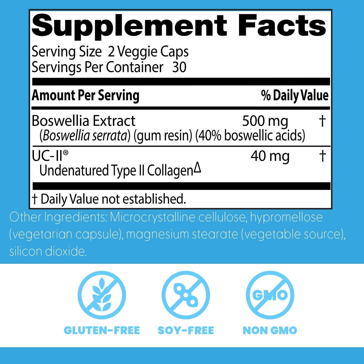 Doctors Best BioAvailable Boswellia + UC-II, Supports Joint Health, Non-GMO, Gluten Free, Soy Free 60 Veggie Caps - Image 4