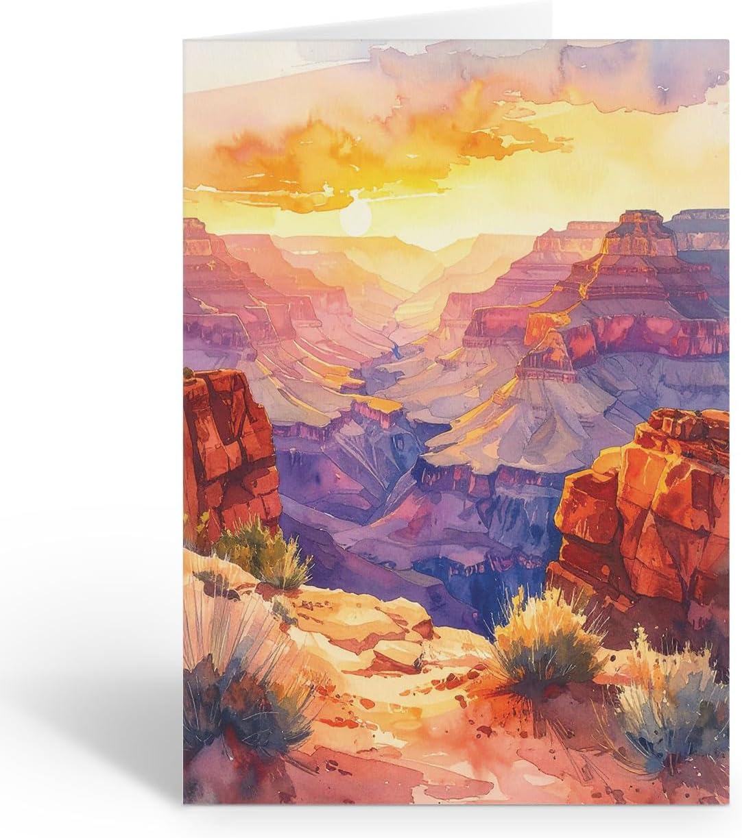 Stonehouse Collection Maui Hawaii Waterfall Watercolor Note Card – Tropical Green Cliffs and Crystal Clear Water for Thank You or Correspondence - 10 Cards and Envelopes - Made in the USA (Maui)