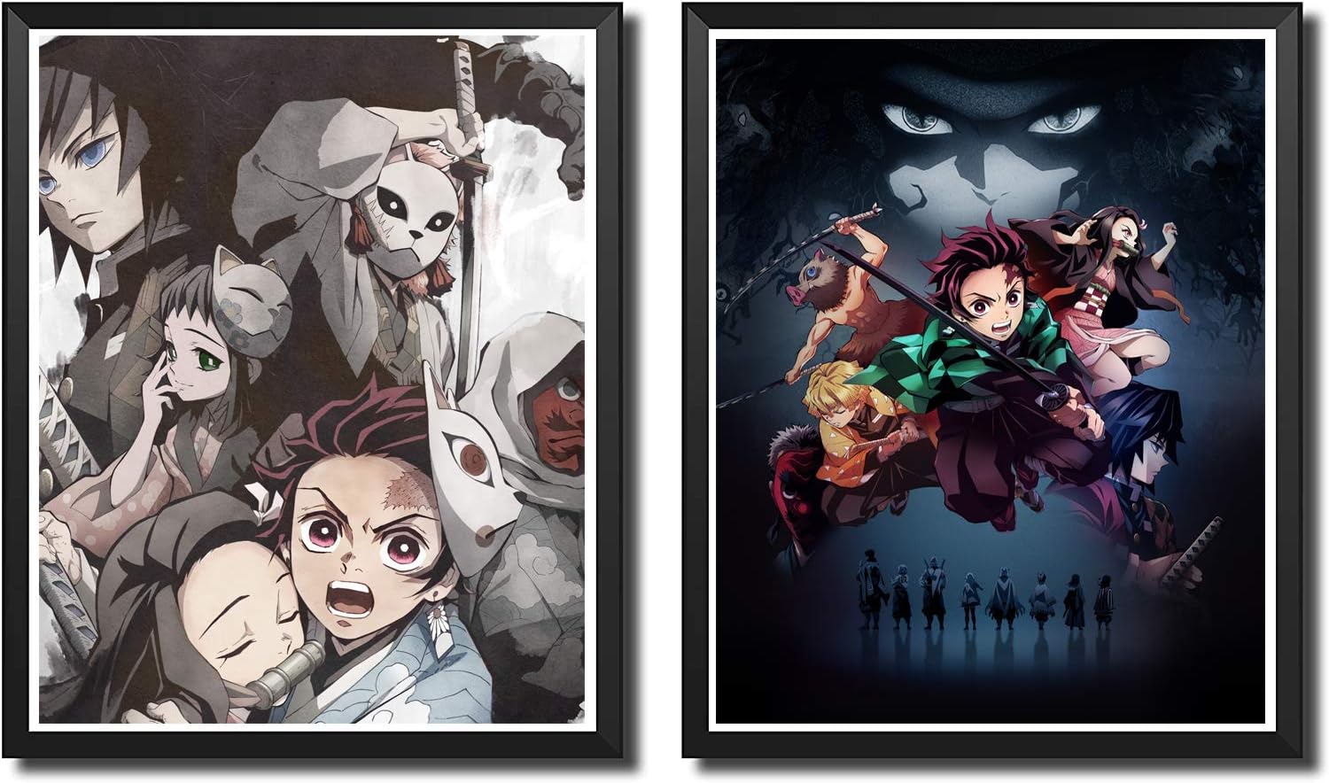 Set of 2 Pieces Tanjiro Giyuu Demon Slayer Manga Anime Poster Art Prints for Decoration, No Frame, 8 x 10 Inches