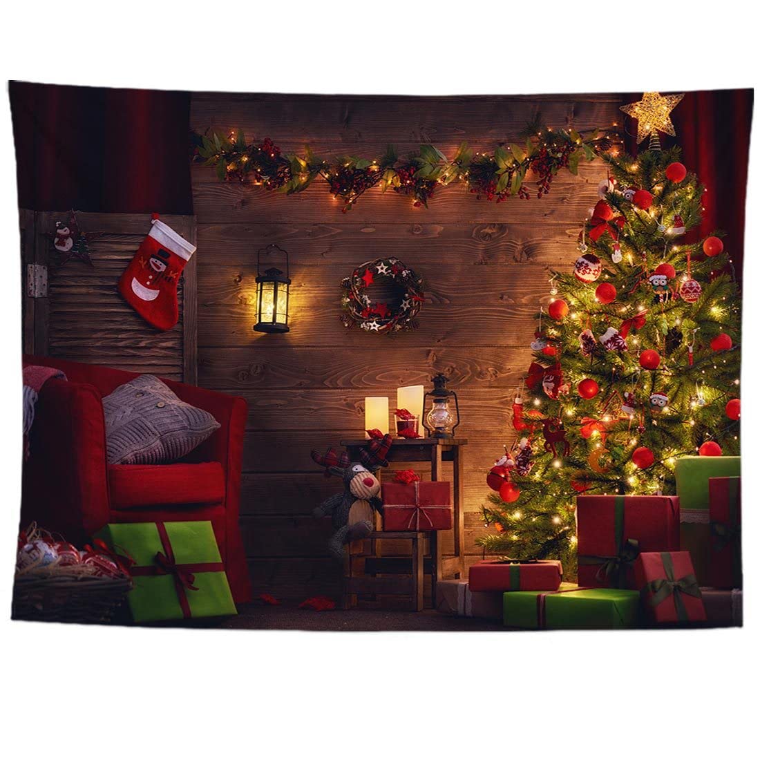 U/D Christmas tapestry, living room, bedroom, party background tapestry, tapestry to add the