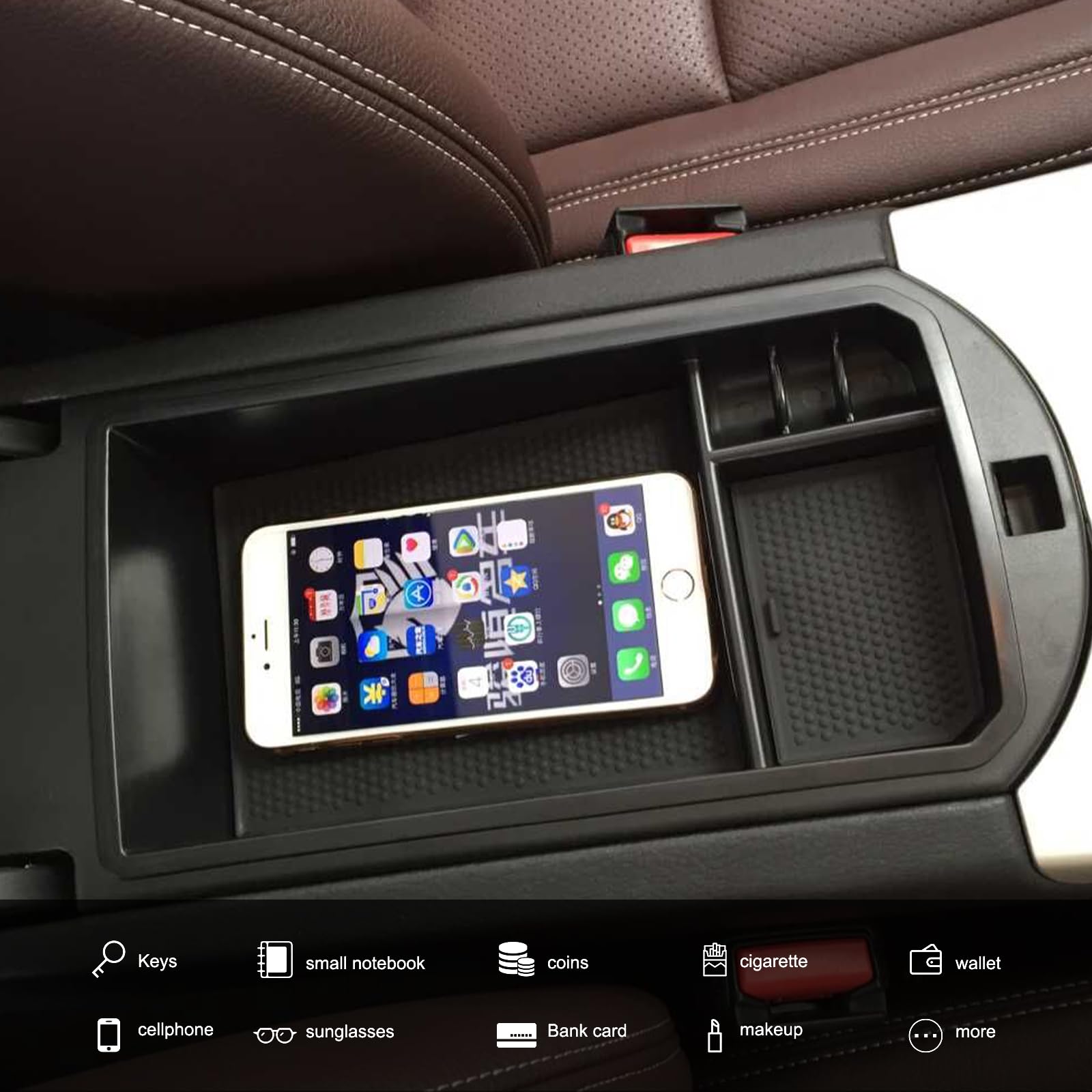 Caja de almacenamiento central Guantera Bandeja de apoyabrazos para X3 f25 2011-2016/X4 f26 2014 2015 2016 Accesorios de estilo de coche