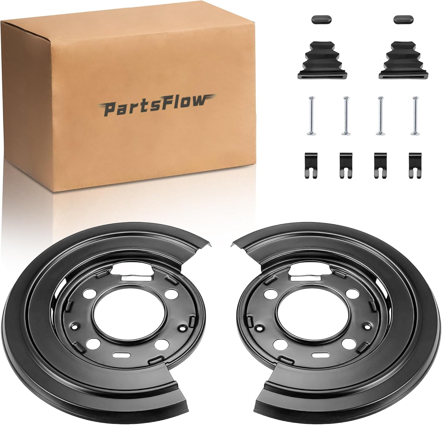 PartsFlow 924-212 Rear Brake Dust Shield Backing Plates For 2000-2005 Ford Excursion For 1999-2010 F250 Super Duty For 1999-2015 F350 Super Duty For 2011-2014 450 4C3Z-2209-AA