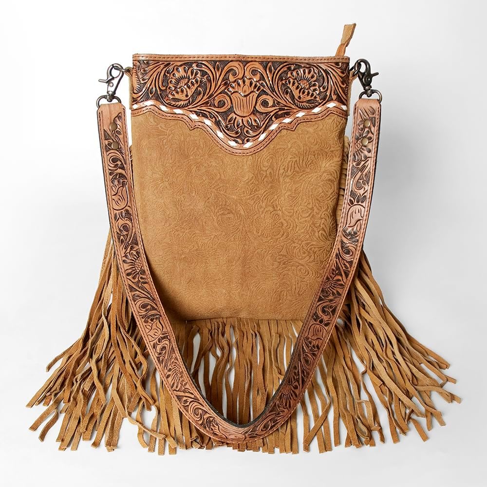 American Darling Large Crossbody Hand Tooled Embossed Genuine Leather Western Women Bag Handbag Purse | Cute