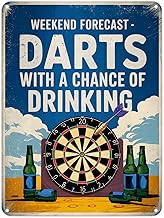 Weekend Forecast Darts Metal Poster Wall Tin Sign Man Cave Shed Bar Bedroom Home Kitchen - A5
