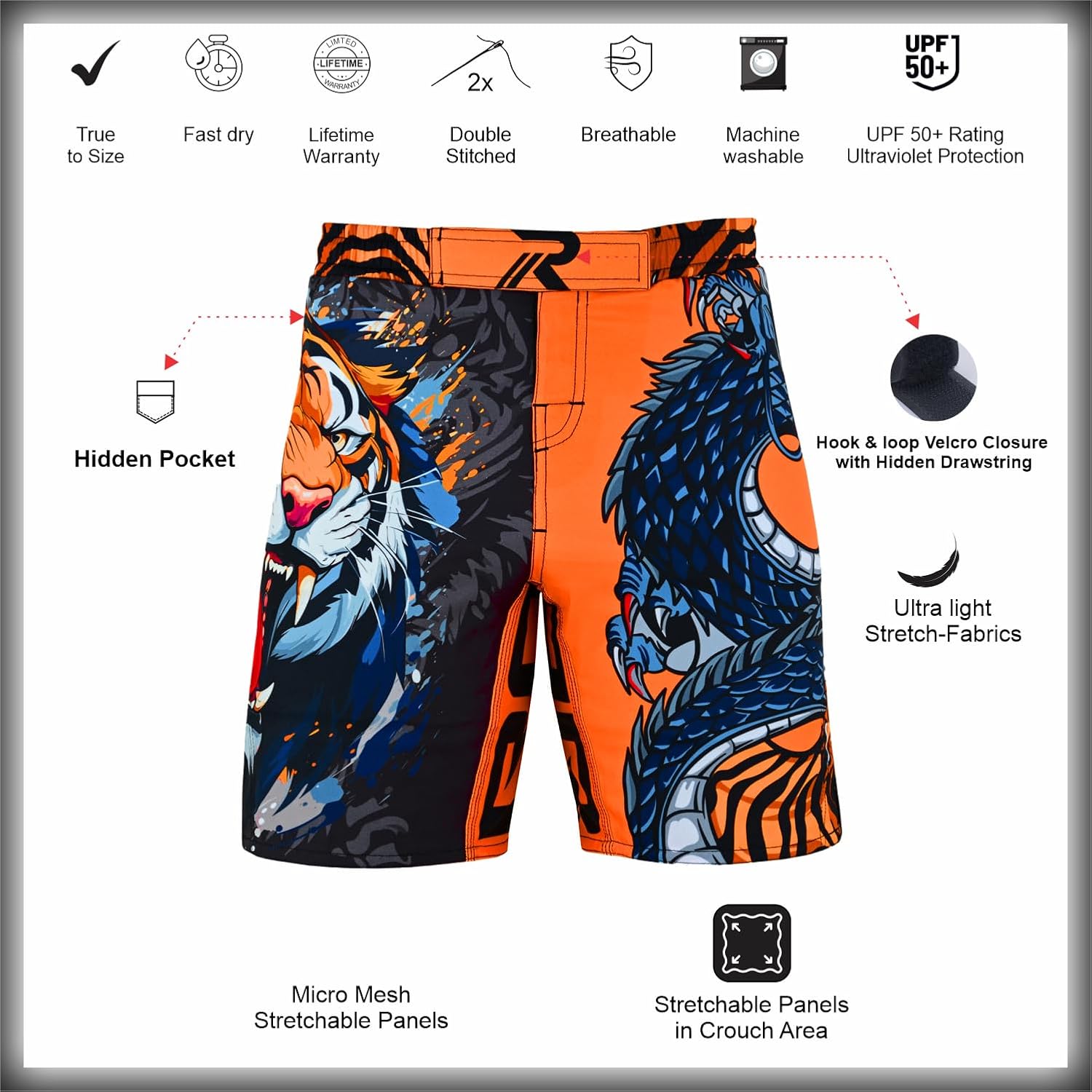 ROAR-INT Kids Mixed Martial Arts MMA Shorts BJJ Cross Training Gym Boxing Grappling Kickboxing Muay Thai Workout Shorts - Image 5