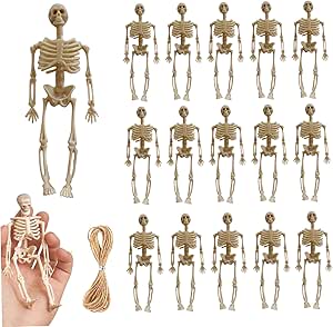 Amazon.com: KUYYFDS Mini Skeleton Figurines 16Pcs 15CM Halloween ...