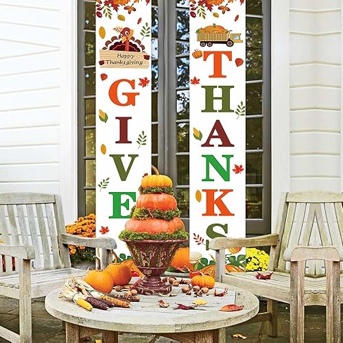 Miniatura 7 de Decoraciones de otoño para exteriores, decoración de otoño, pancarta de agradecimiento para el hogar, interior y exterior, 71 x 12 pulgadas