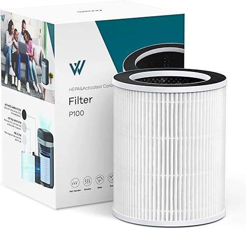 Miniatura 8 de WELOV Filtro de repuesto para purificador de aire P100  P100 Pro, 3 en 1 H13 True HEPA y filtro de carbón activado de alta eficiencia para caspa de