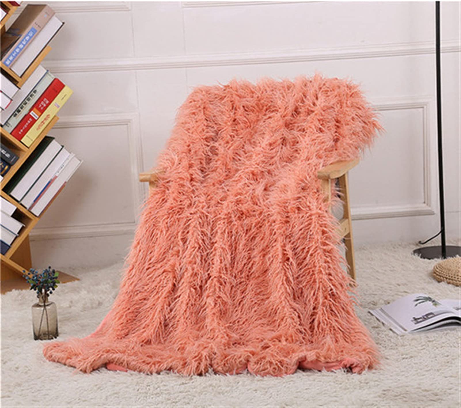 Couverture en peluche douce de couleur solide pour decoration de chambre d'enfant et tapis de sol