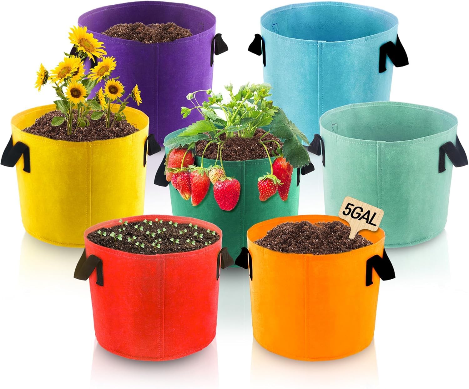 LATERN 7 Pièces 10 Gallons Sacs de Culture pour Plantes