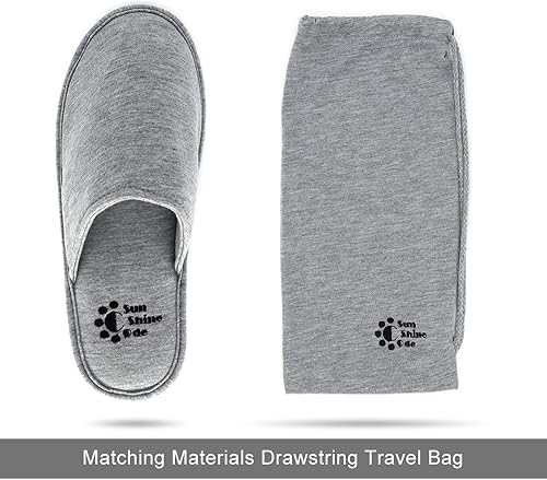 Miniatura 3 de Pantuflas lavables de algodón de espuma viscoelástica con bolsa de viaje a juego para el hogar, hotel, spa, dormitorio