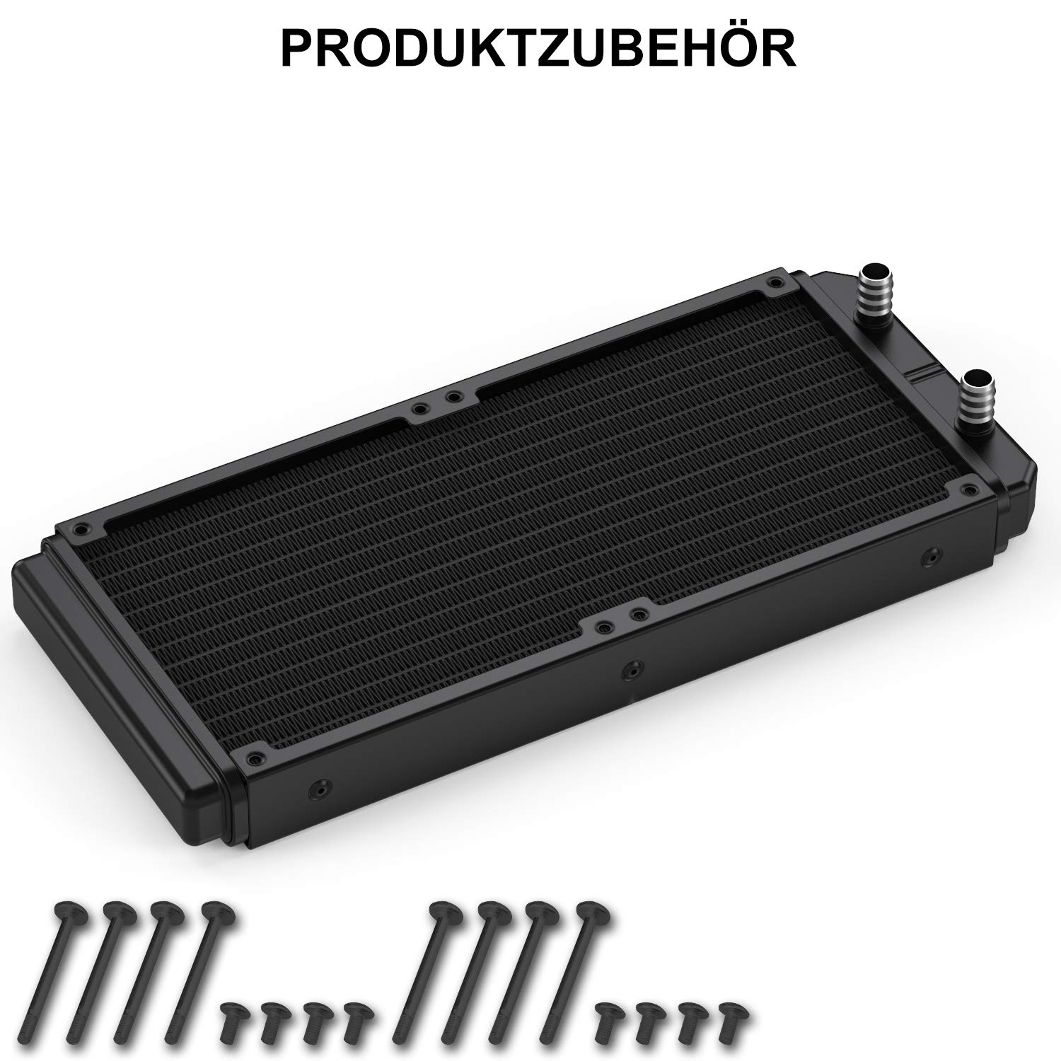 Raffreddatore ad acqua, 12 tubi, in alluminio, con tubo per PC CPU, sistema di raffreddamento ad acqua DC12 V, 360 mm