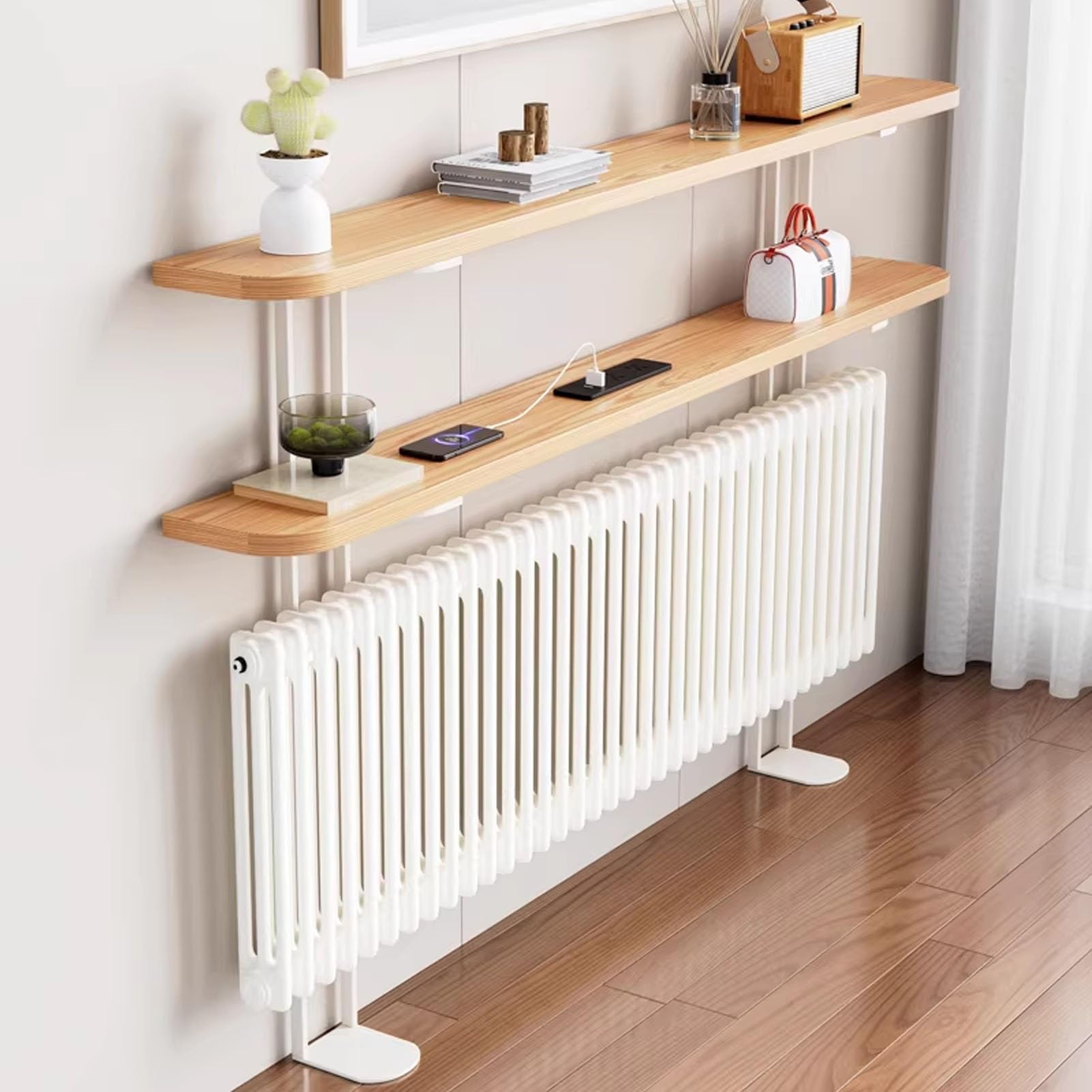 Étagère-Console pour Entrée avec Rangement Intégré : Habillez votre Radiateur
