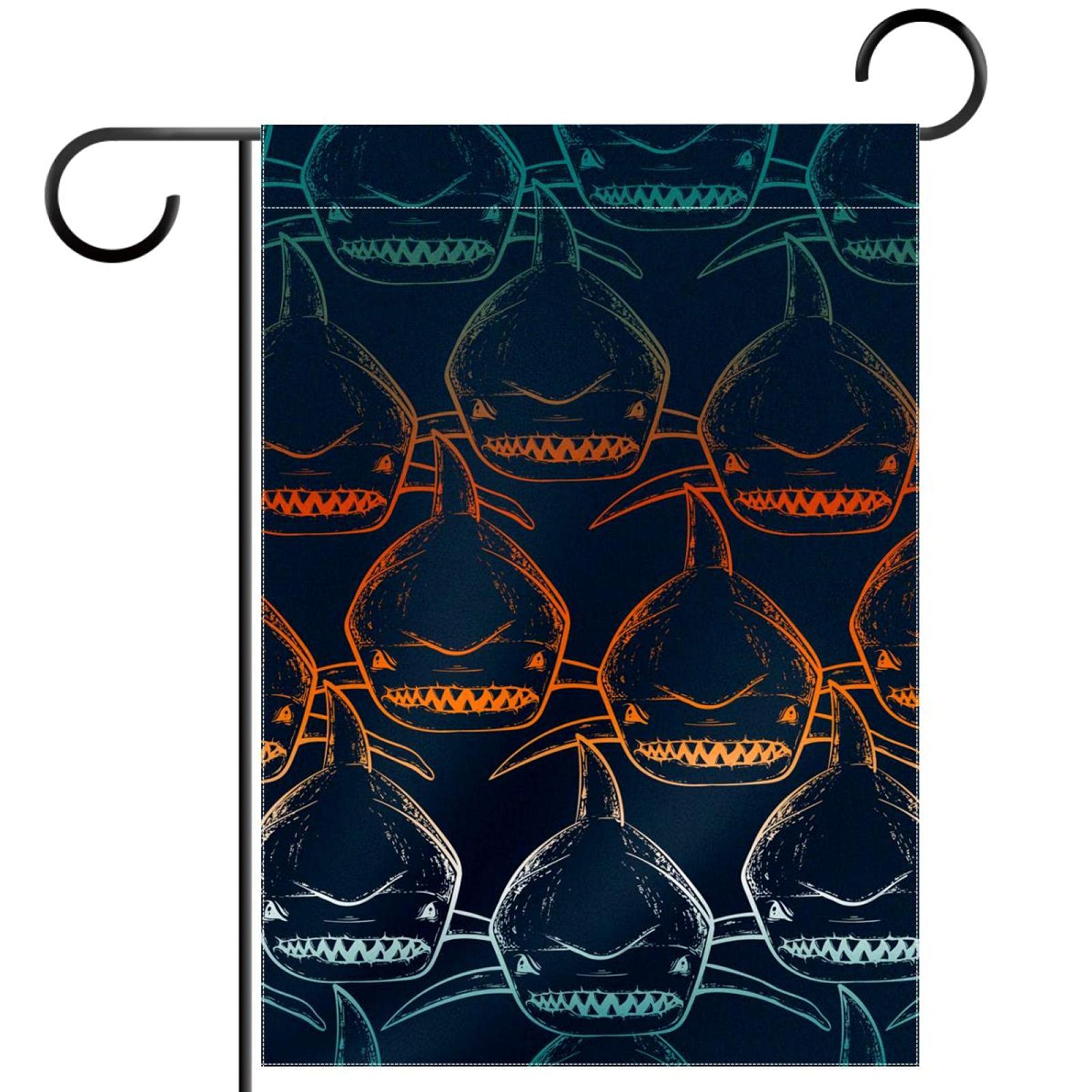 ASDWA Shark American Spring Summer Double Sided Garden Flag