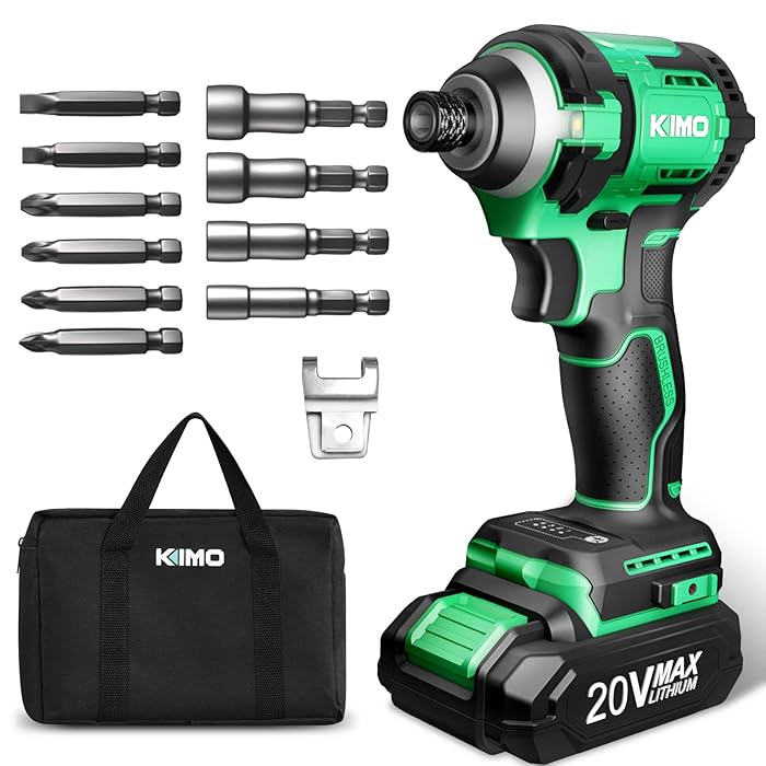 Buy KIMO 20V Brushless Cordless Impact Driver w/Lithiumion Battery