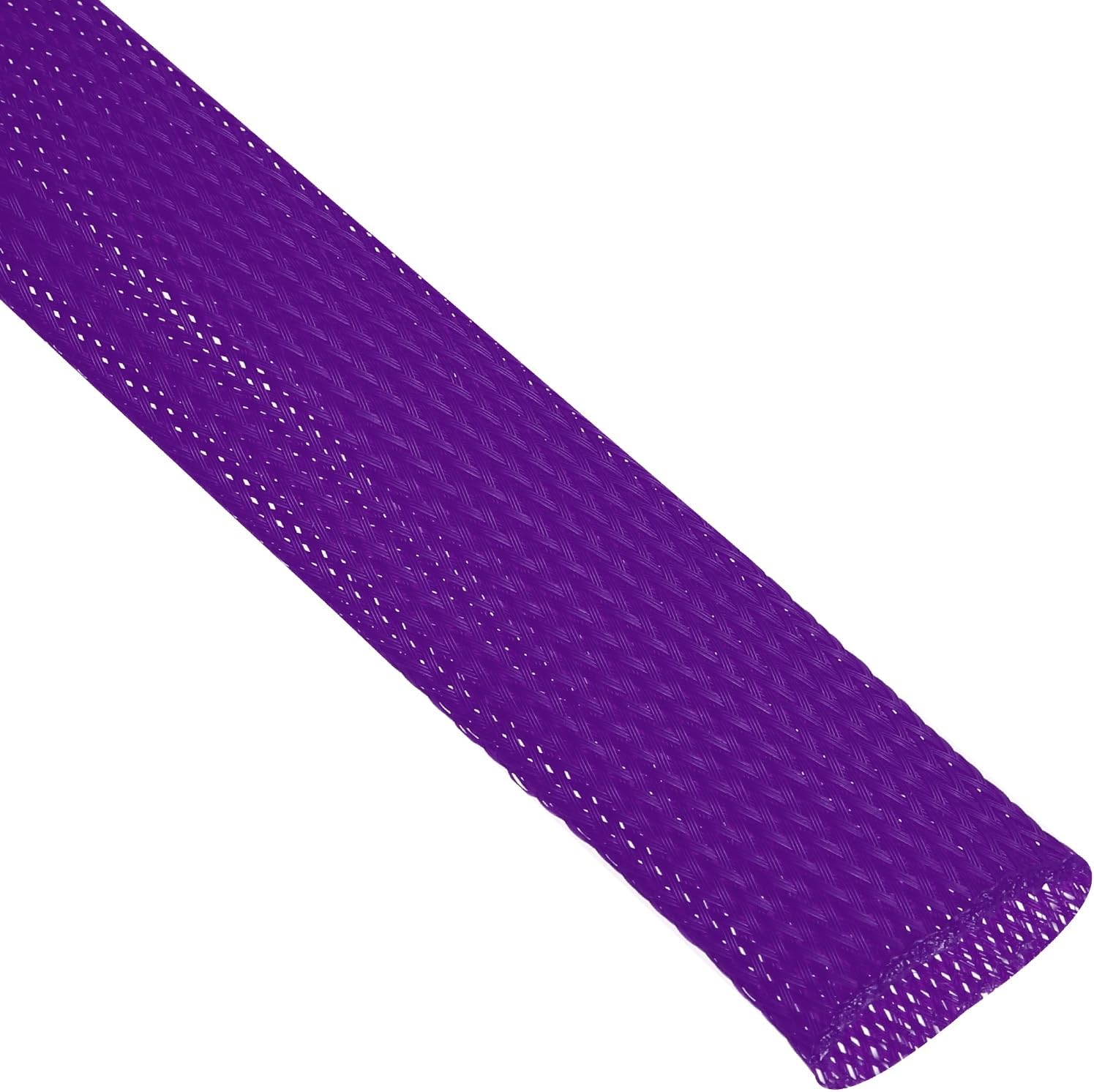 uxcell Expandable Sleeving, 1-inch 50ft Cable Sleeve, Purple