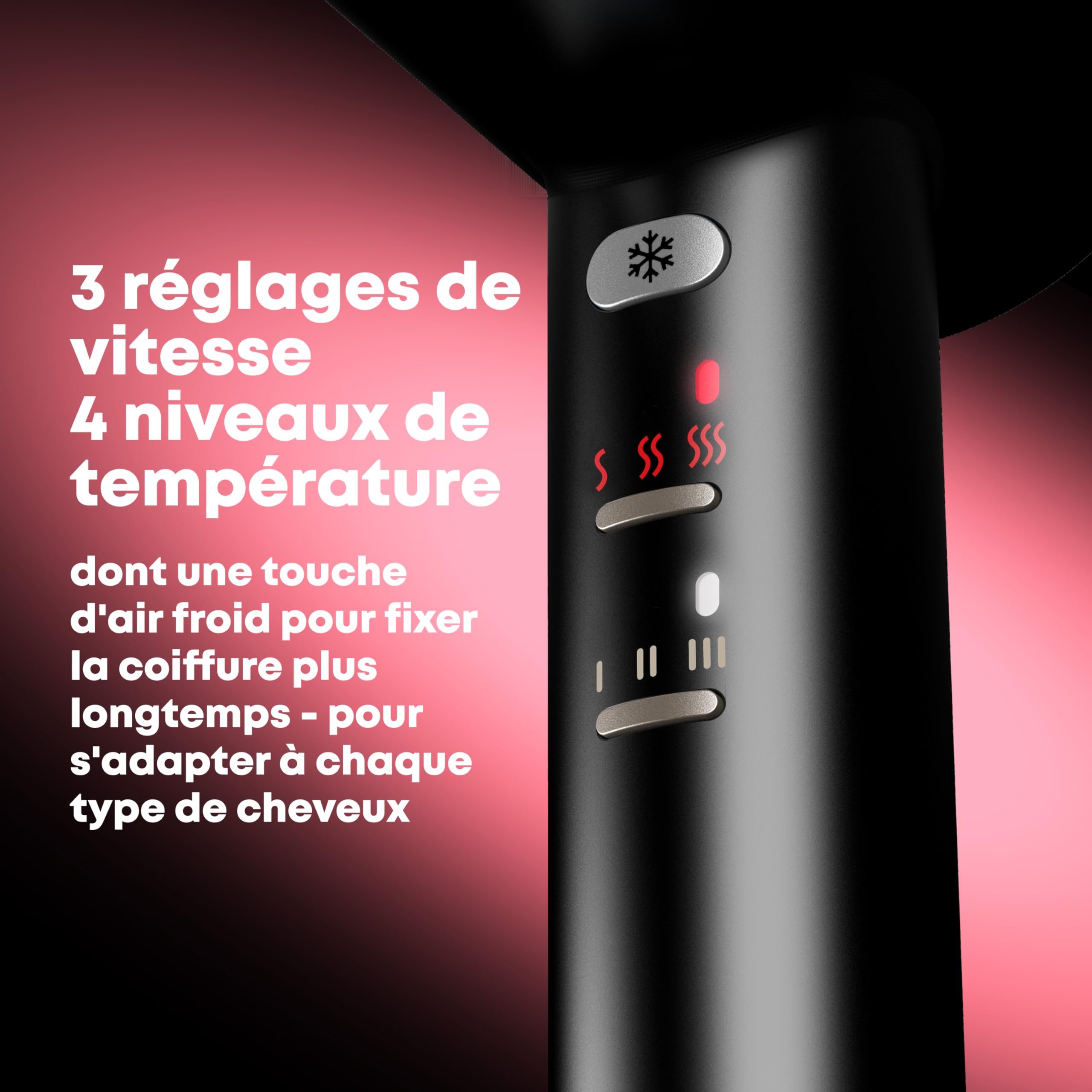 REVAMP Seche Cheveux Professionnel Tri-Care – Seche Cheveux Infrarouge, Ions & Lumière Rouge/Bleue, 3 Embouts Magnétiques – Séchage Ultra-Rapide, Silencieux, Brillance avec Huiles Progloss