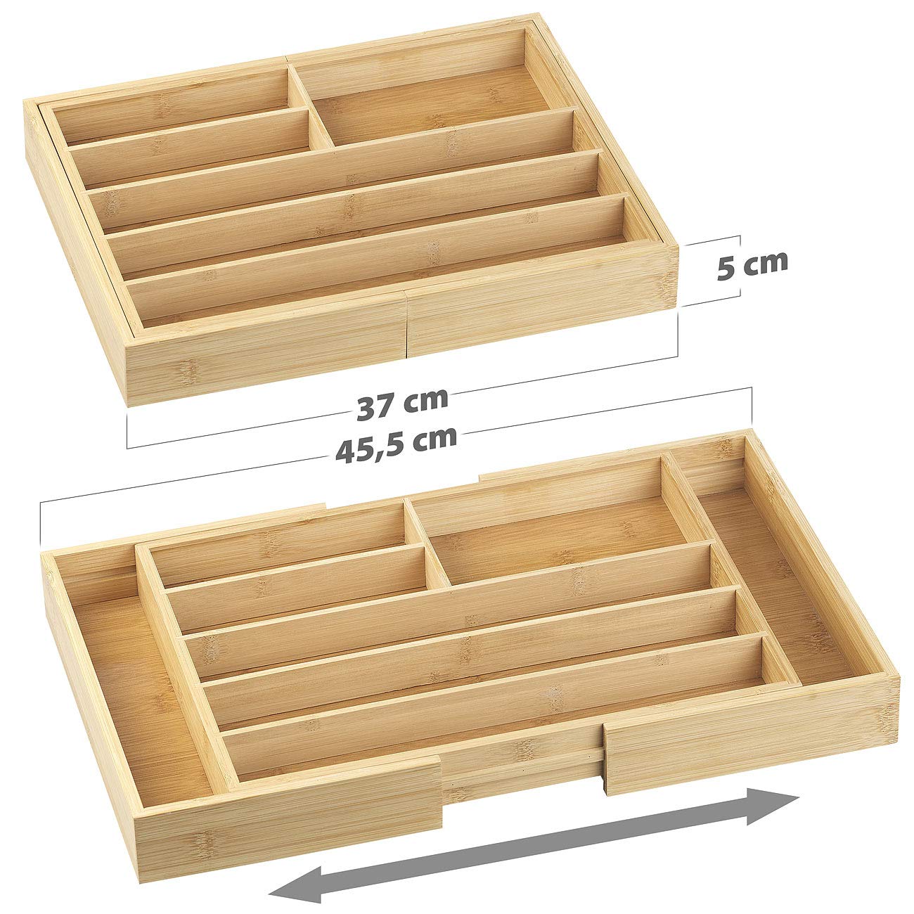 Range-couverts extensible à 6/8 compartiments - x2 [Rosenstein & Söhne]