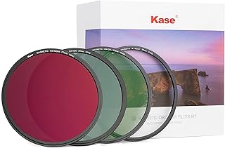 Kase 77mm Premium Magnetic 4 Filter Kit: R-MCUV, ND8, ND64, CPL Stack Caps Case Anti-Ghosting UV