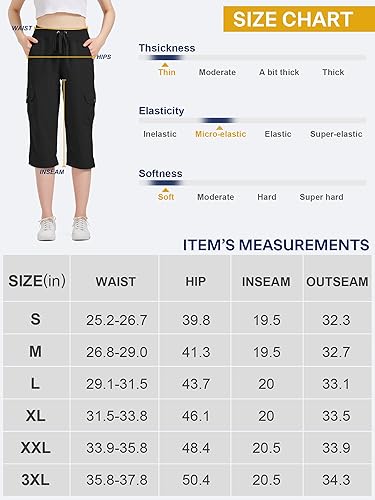 Miniatura 7 de Toumett Pantalones cargo capri de senderismo para mujer, de secado rápido, ligeros, para exteriores, casuales, cómodos, bonitos bolsillos