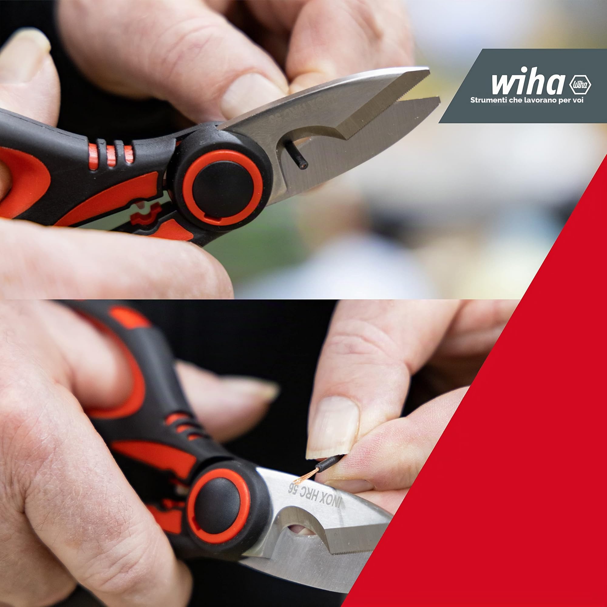 Wiha Tijera profesional con función de crimpado 160 mm (41923)