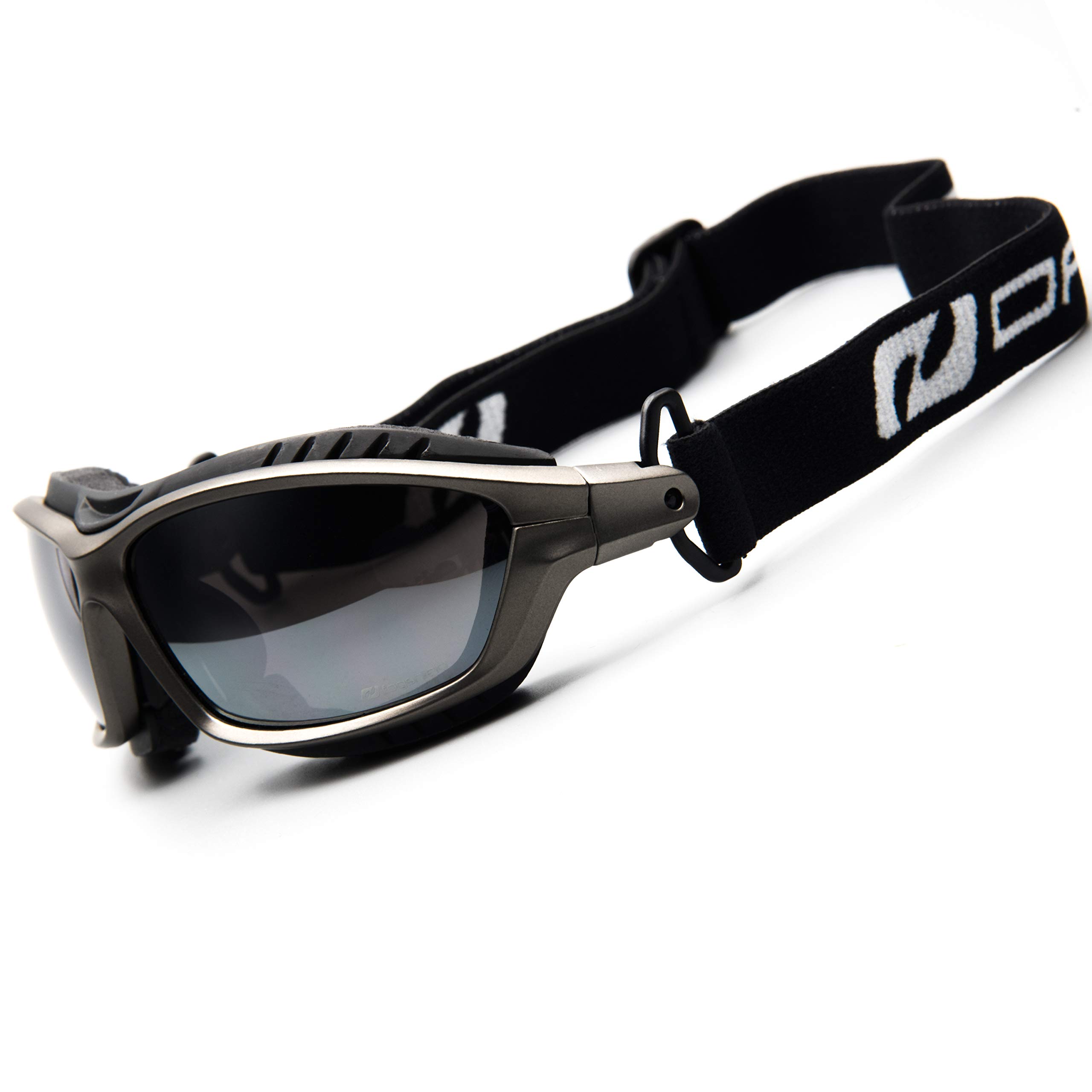 Daisan Okulary sportowe z wymiennymi soczewkami, paskiem, ochroną przed wiatrem, okulary dla osób noszących okulary Opticlip
