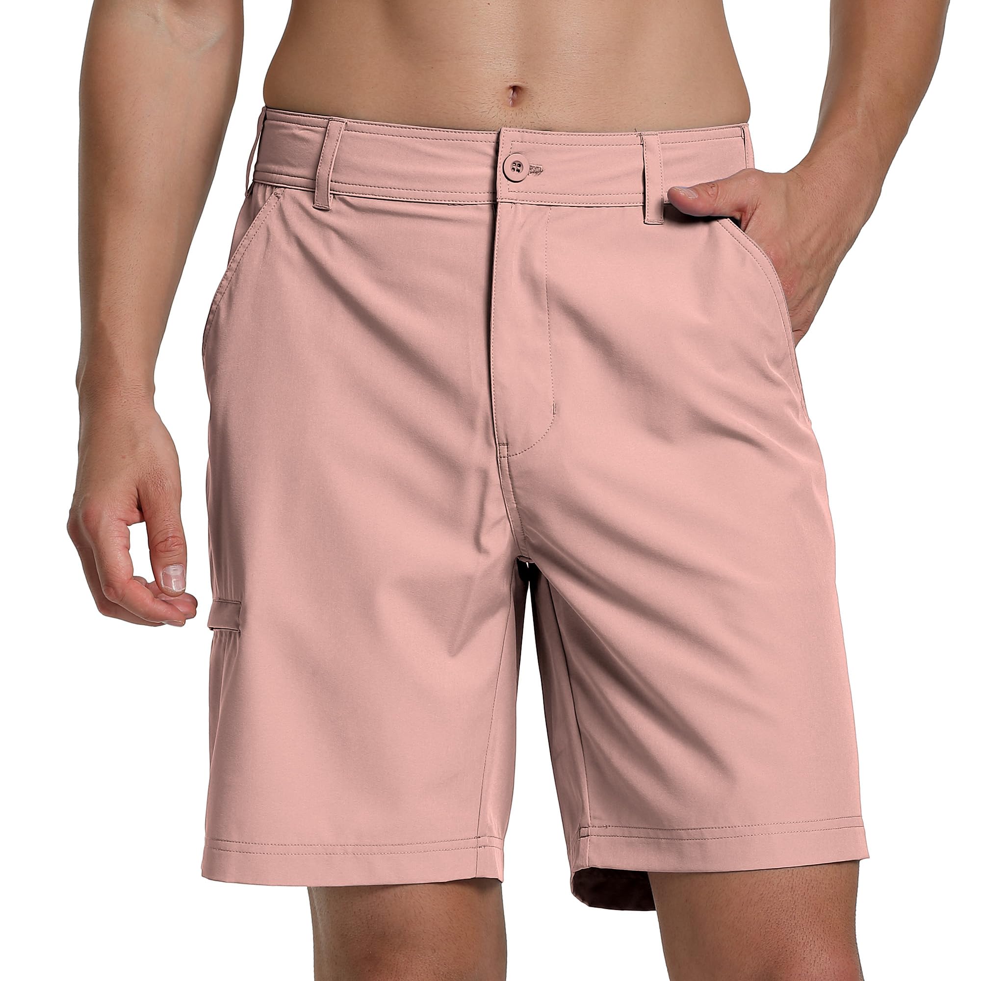 Xmgelp Men's Lightweight 9" Golf Shorts Quick Dry Stretch Hybrid Shorts