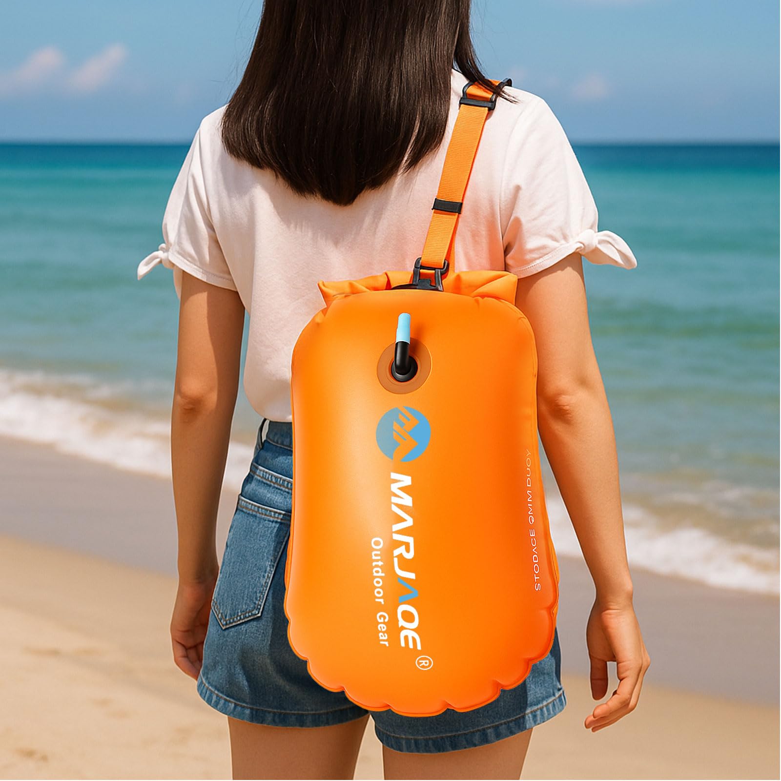Bolla Natación y Mochila Estanca 20L Boya Hinchable Impermeable para Aguas Abiertas Kayak Triatlón Surf Snorkel