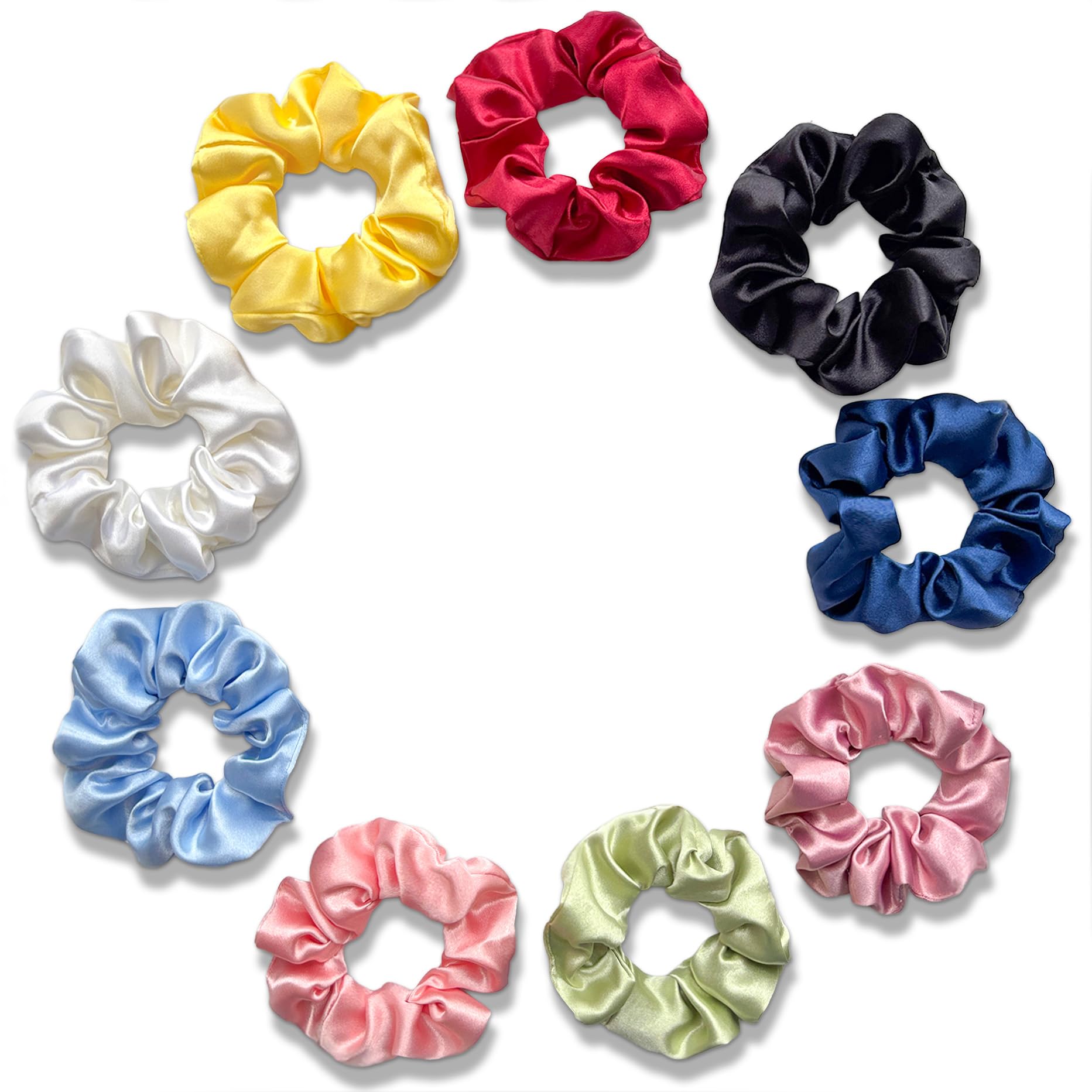 Sponsored Ad - Silvr Bear Luxury Satin Scrunchies Set for Women, Girls | Anti-Hair-Breakage Hair Ties