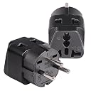 OREI India to Israel, Gaza, Palestine & More (Type H) Travel Adapter Plug - 2 in 1 - CE Certified - RoHS Compliant - 2 Pack - Black Color (P21-14-2PK) gallery image